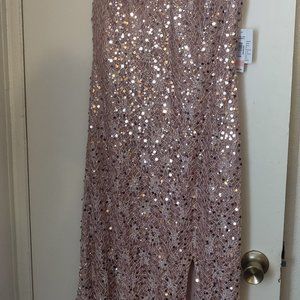 Rose gold sequins dress